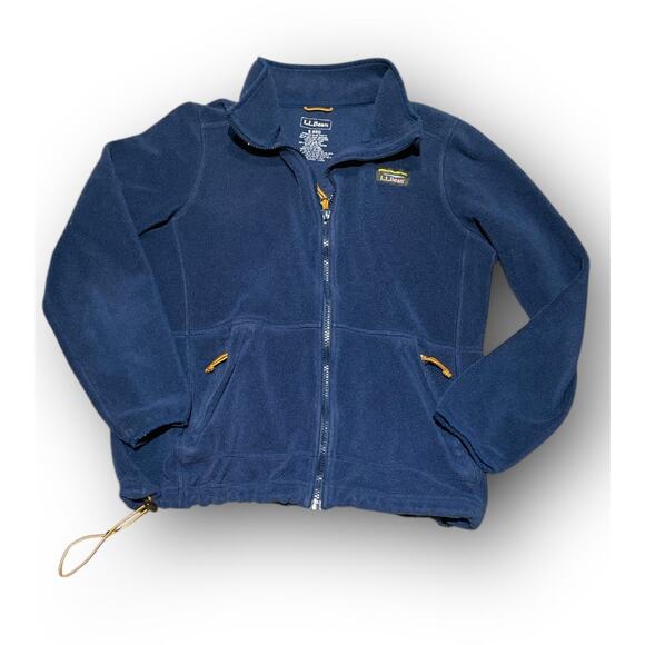 L.L. Bean Women's Navy Blu Full-Zip Flece Jacket - Size Small 19”x21” - Picture 5 of 8